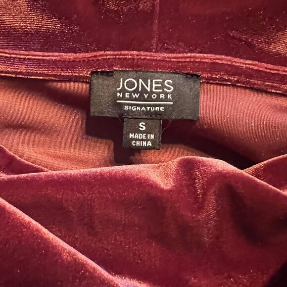 Jones New York Rust/Pink Signature Velvet Cowl Neck Top S - Picture 2 of 8